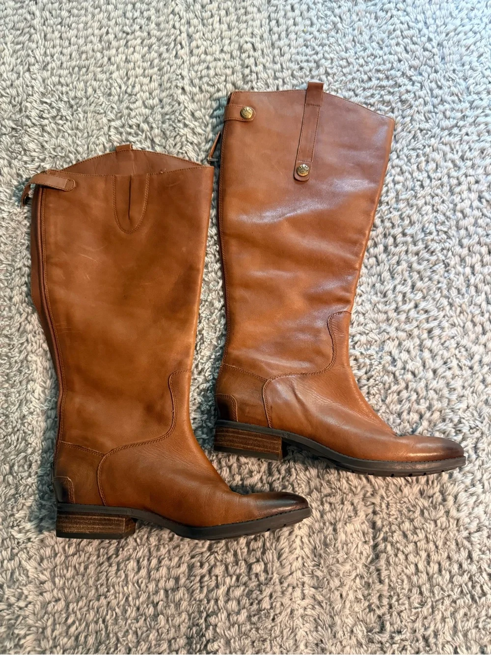 Sam Edelman Cognac Brown Tall Equestrian Boots